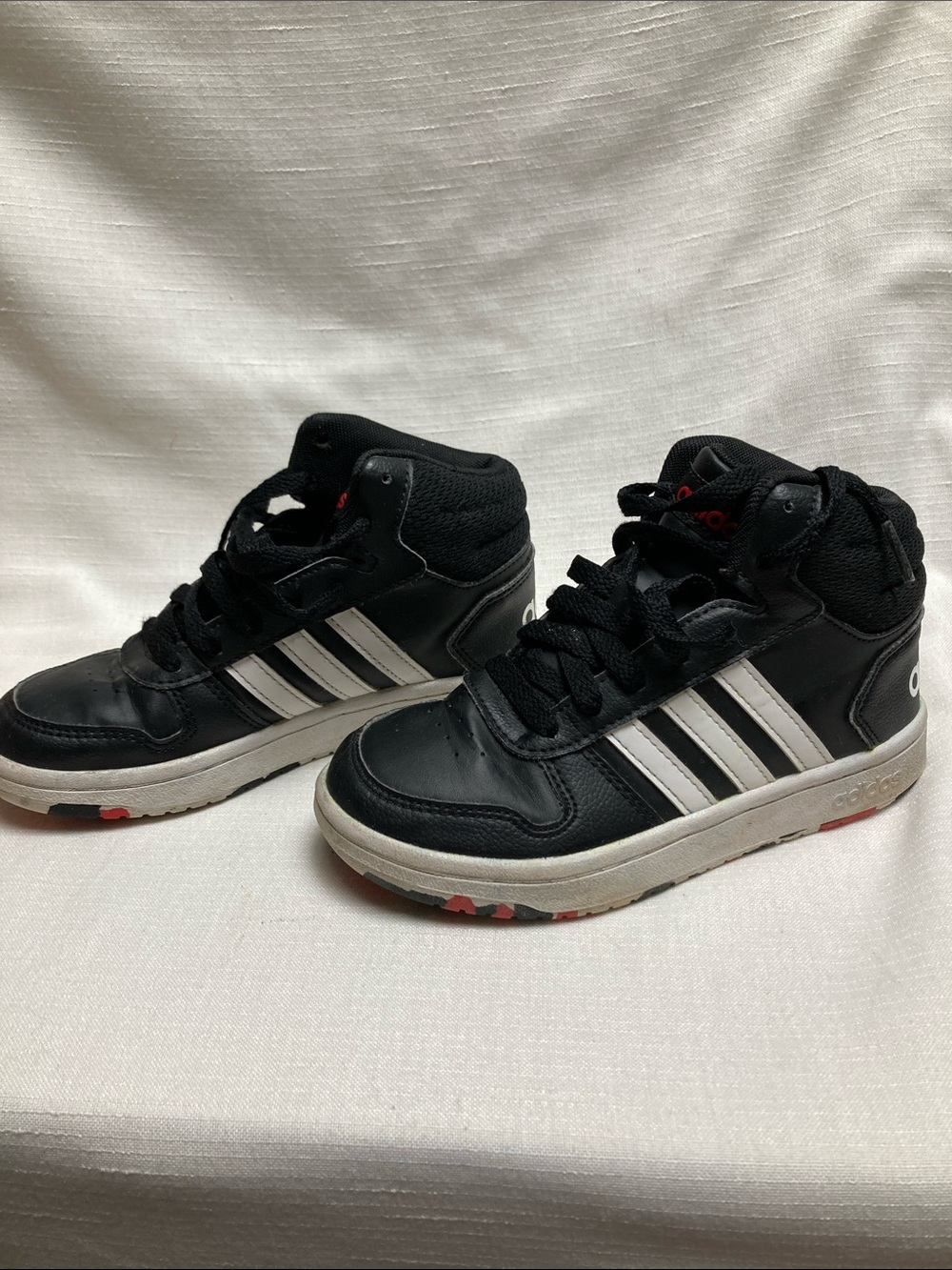 adidas Kids Black and White High-Top Sneakers